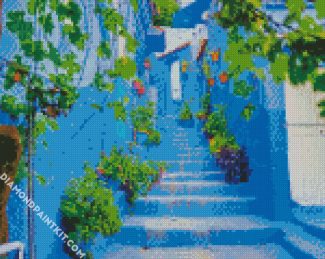 Chefchaouen Blue Streets diamond painting