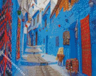 Chefchaouen City Streets diamond painting