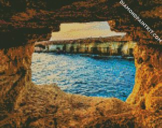 Seacave Cape Greco Cyprus diamond painting