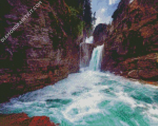 St Marry Falls Glacier National Park diamond painting