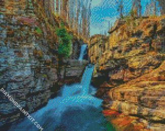 St Mary Falls Glacier National Park Montana diamond painting