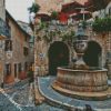 St Paul De Vence France Fountain diamond painting