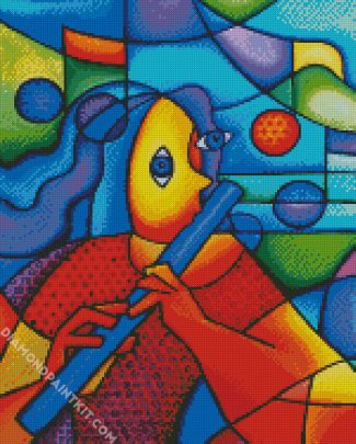 Abstract Flute Player diamond painting