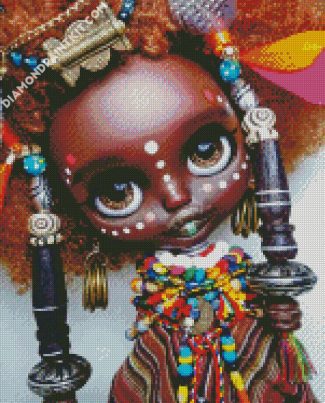 African Little Girl With Beads diamond painting