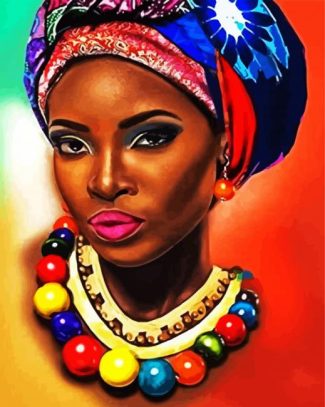 African Woman Wearing Bead diamond painting