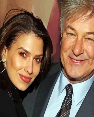 Alec Baldwin And His Wife Hilaria diamond painting