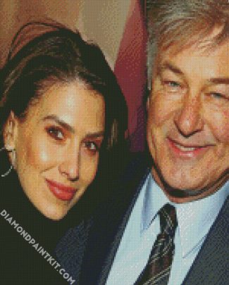 Alec Baldwin And His Wife Hilaria diamond painting