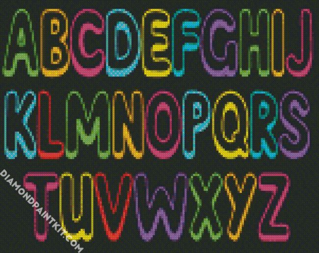 Alphabets diamond painting