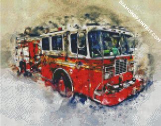 American Fire Truck diamond painting