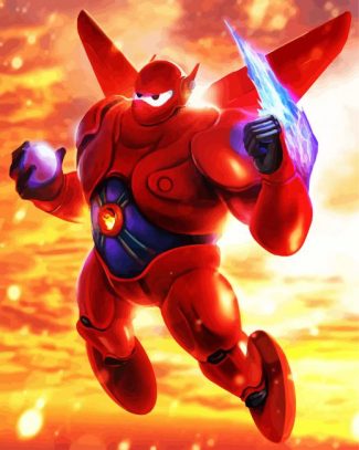 Angry Flying Baymax diamond painting