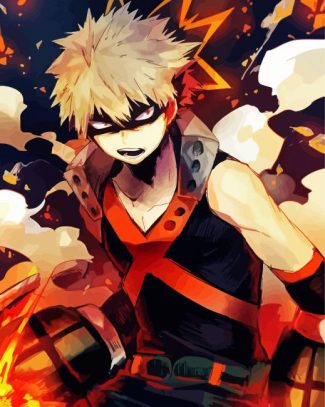 Angry Bakugo Anime diamond painting