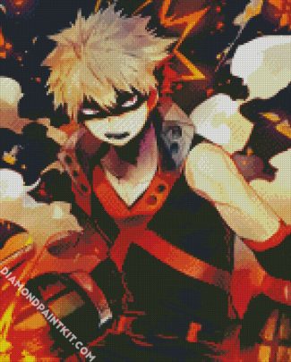 Angry Bakugo Anime diamond painting