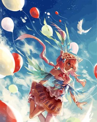 Anime Girl Balloons diamond painting