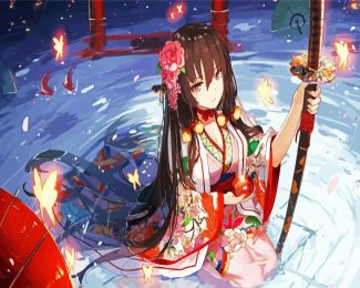 Anime Girl In Kimono diamond painting