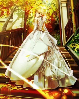 Anime Girl Wearing Ball gown diamond painting