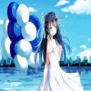 Anime Girl With Balloons diamond painting