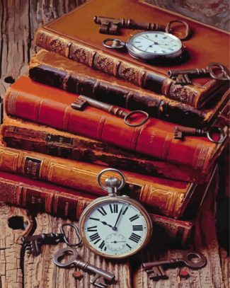 Antique Books And Watches diamond painting