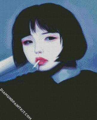 Asian Girl Smoking diamond painting