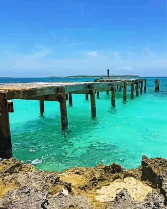 Bahamas Beach Dock diamond painting