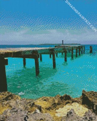 Bahamas Beach Dock diamond painting