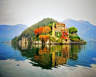 Balbianello Villa Water Reflection diamond painting