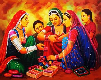 Bangle Seller And Girls diamond painting