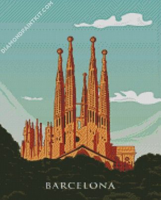 Barcelona Gaudi Sagrada Familia diamond painting