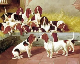 Basset Hound Puppies diamond painting