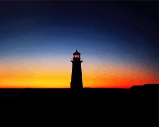 Beacon Lighthouse At Sunset diamond painting