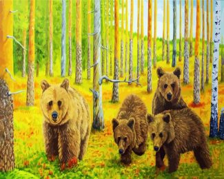 Bears Family diamond painting