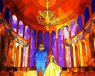 Beauty And The Beast In The Ballroom Art diamond painting