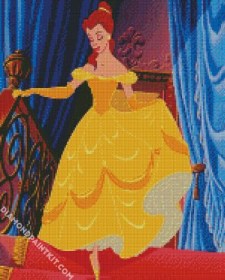 Beauty Wearing A Yellow Ball Gown diamond painting