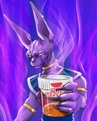 Beerus Drinking Coffee diamond painting