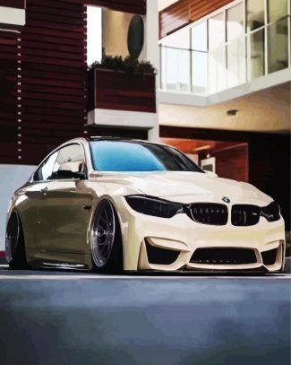 Beige BMW Cars diamond painting