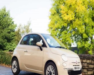 Beige Fiat 500 Car diamond painting