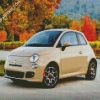 Beige Fiat 500 diamond painting