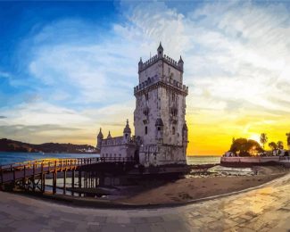 Belem Tower At Sunset Time diamond painting