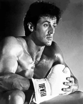 Black And White Rocky Balboa diamond painting