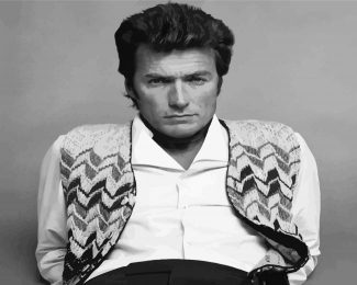 Black And White Young Clint Eastwood diamond painting