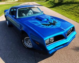 Blue Firebird Car diamond painting