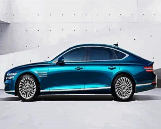 Blue Genesis Car diamond painting