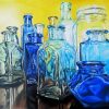 Blue Glass Bottles diamond painting