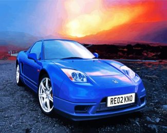 Blue Honda Car diamond painting