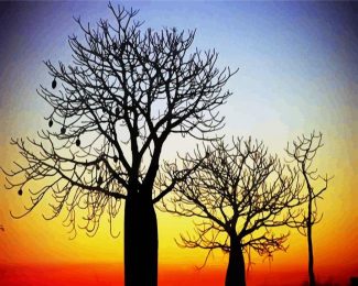 Boab Trees At Sunset diamond painting