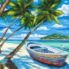 Boating In The Beach Art diamond painting