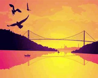 Bosphorus Bridge At Sunset Art diamond painting