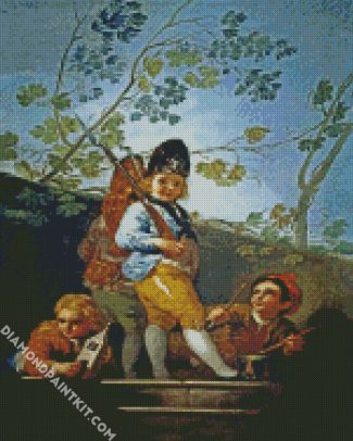 Boys Playing Soldiers Goya Art diamond painting