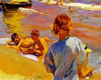 Boys On The Beach Sorolla diamond painting