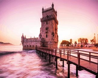 Broad Walk To Belem Tower diamond painting