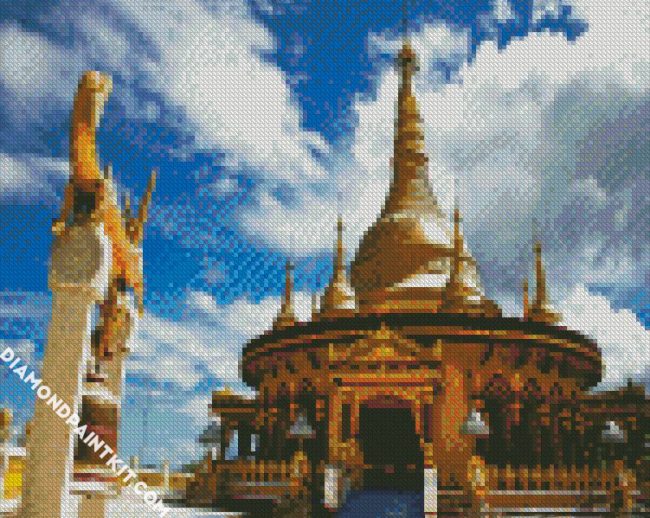 Buddha Dhatu Jadi Golden Temple In Bangladesh diamond painting